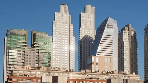 Time Lapse Buenos Harbor Aires Skyline Close Up, Zoom Out (Editorial)
