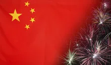 China Flag Firework real fabric