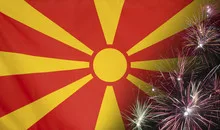 Macedonia Flag Firework real fabric