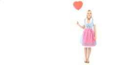 Blonde Woman With A Red Ballon