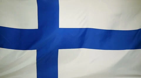 Slowmotion Real Textile Flag Of Finland