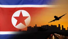 North Korea fabric Flag Travel and Transport Concept