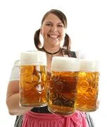Waitress With Load Of Oktoberfest Beer
