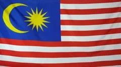 Malaysia Flag Real Fabric Close Up 4K