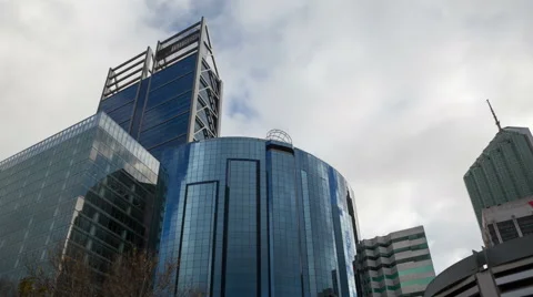 4K Timelapse Perth Skyscrapers Zoom In