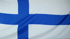 Finland Flag Real Fabric Close Up 4K