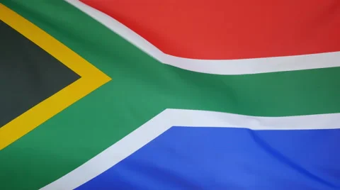 South Africa Flag Real Fabric Close Up 4K