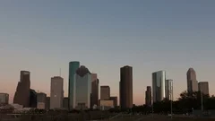Houston 4K Time Lapse Twilight To Night Zoom In (Editorial)