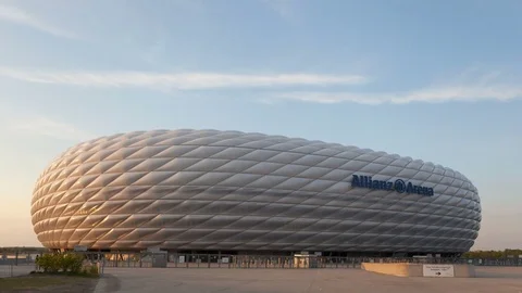 4K Time Lapse Evening Munich Soccer Arena (Editorial)