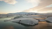 4K Time lapse close up Jökulsarlon sunset