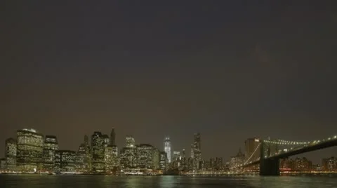 Timelapse Manhatten Skyline Brookly Bridge