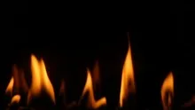 slowmotion fireplace burning close up