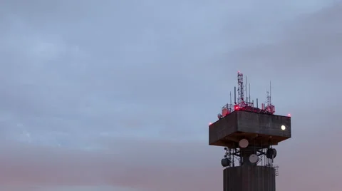 4K Time Lapse Zoom In Of A Telecommunications Tower