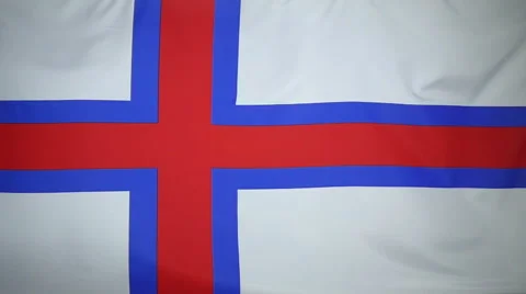 Slowmotion Real Textile Flag Of Faroe Islands