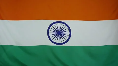 Slowmotion Real Textile Flag Of India