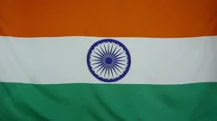 Slowmotion Real Textile Flag Of India