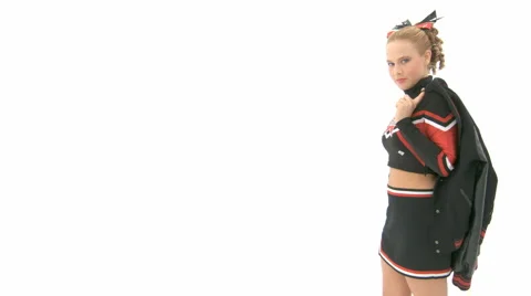 Cheerleader With Leather Jacket