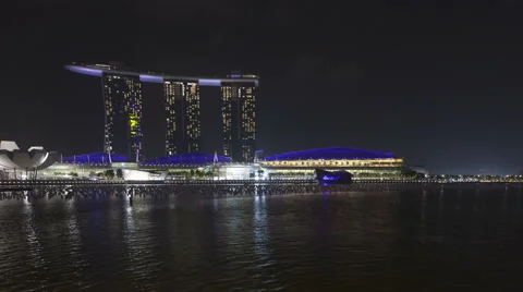 4K Time Lapse Marina Bay Sands Resort At Night