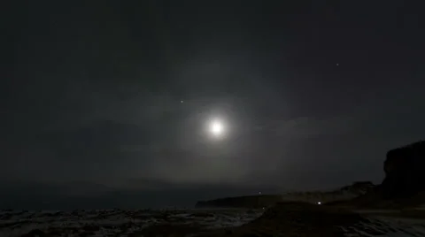 4K Timelapse Halo Around The Moon