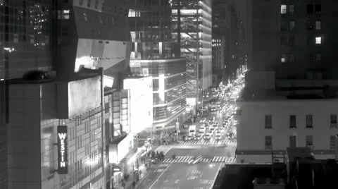 Timelapse Traffic At Night On 8Th Ave