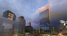 Minneapolis Skyline sunset to twilight