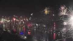 Time Lapse Pan And Tilt Shot Grand Firework Aerial New Years Eve