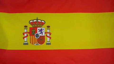 Slowmotion Real Textile Flag Of Spain
