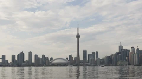 Time Lapse Pan Shot Toronto Skyline Daytime, Canada