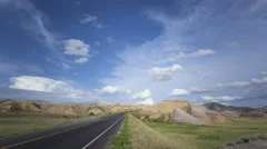 4K Time Lapse Badlands Colorful Yellow Mounds