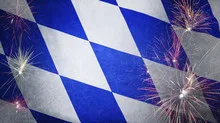 Bavaria Flag Firework Grunge Concept real fabric