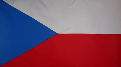 Slowmotion Real Textile Flag Of Czech Republic