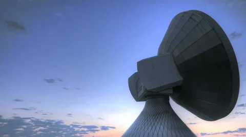 Time Lapse Sunrise Over Satellite Station