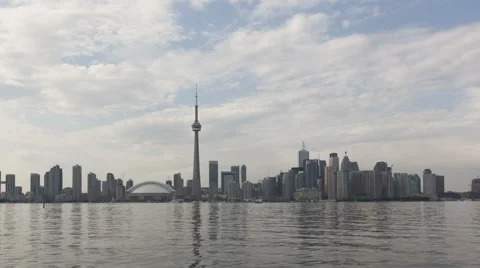 Time Lapse Zoom In Toronto Skyline Daytime, Canada