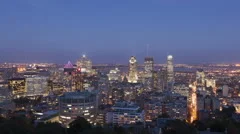 4K Time Lapse Zoom In Montreal Twilight After Sunset