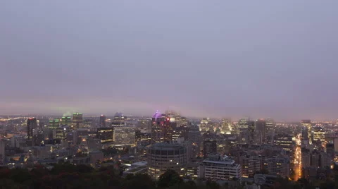 Time Lapse Montreal Foggy Sunrise