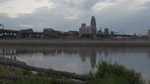 4K Time Lapse Omaha Skyline Sunset