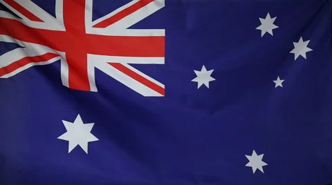 Slowmotion Real Textile Flag Of Australia