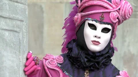Close-Up Pink Costume Venice Carnival