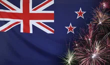 New Zealand Flag Firework real fabric