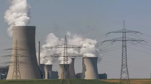 Power Plant With Huge Cooling Towers