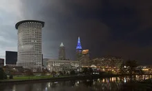 Cleveland skyline downtown day