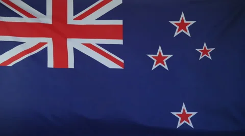 New Zealand Flag Real Fabric Close Up 4K