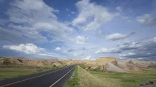 4K Time lapse zoom out Badlands colorful Yellow Mounds