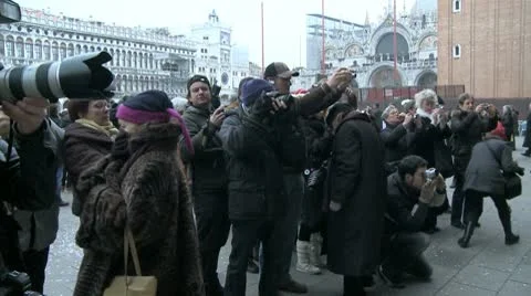 Two Disguised Couples In Venice On Carnival
