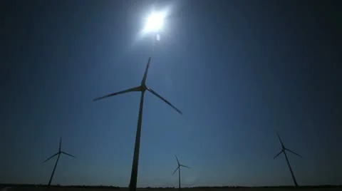 Wind Turbine With Blue Sky