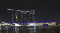 4K Time Lapse Zoom Out Marina Bay Sands Resort At Night