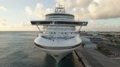 4K Time Lapse Luxury Cruise Ship Leaving From Port