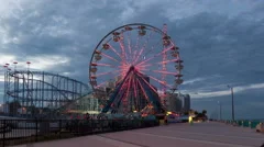 4K Timelapse Daytona Beach Rollercoaster Close Up