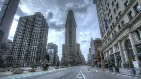 Hdr Timelapse Crossing At Flatiron Building