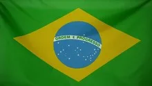 Slowmotion real textile Flag of Brasil